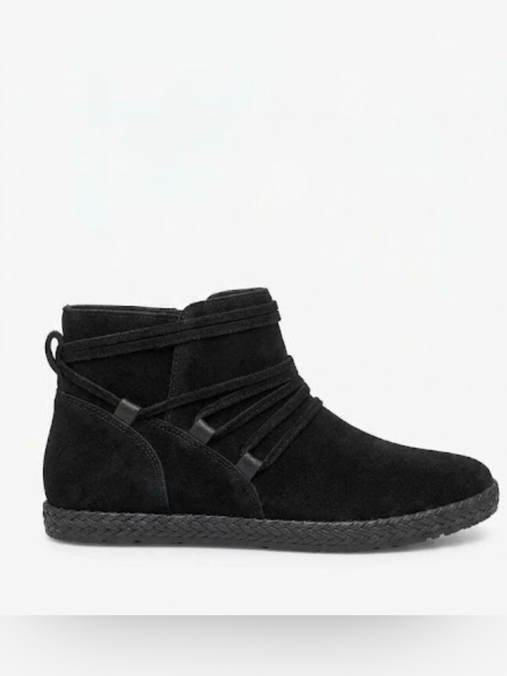 UGG Suede Ankle Booties Black Side Zip Size 9 S/N 1123598